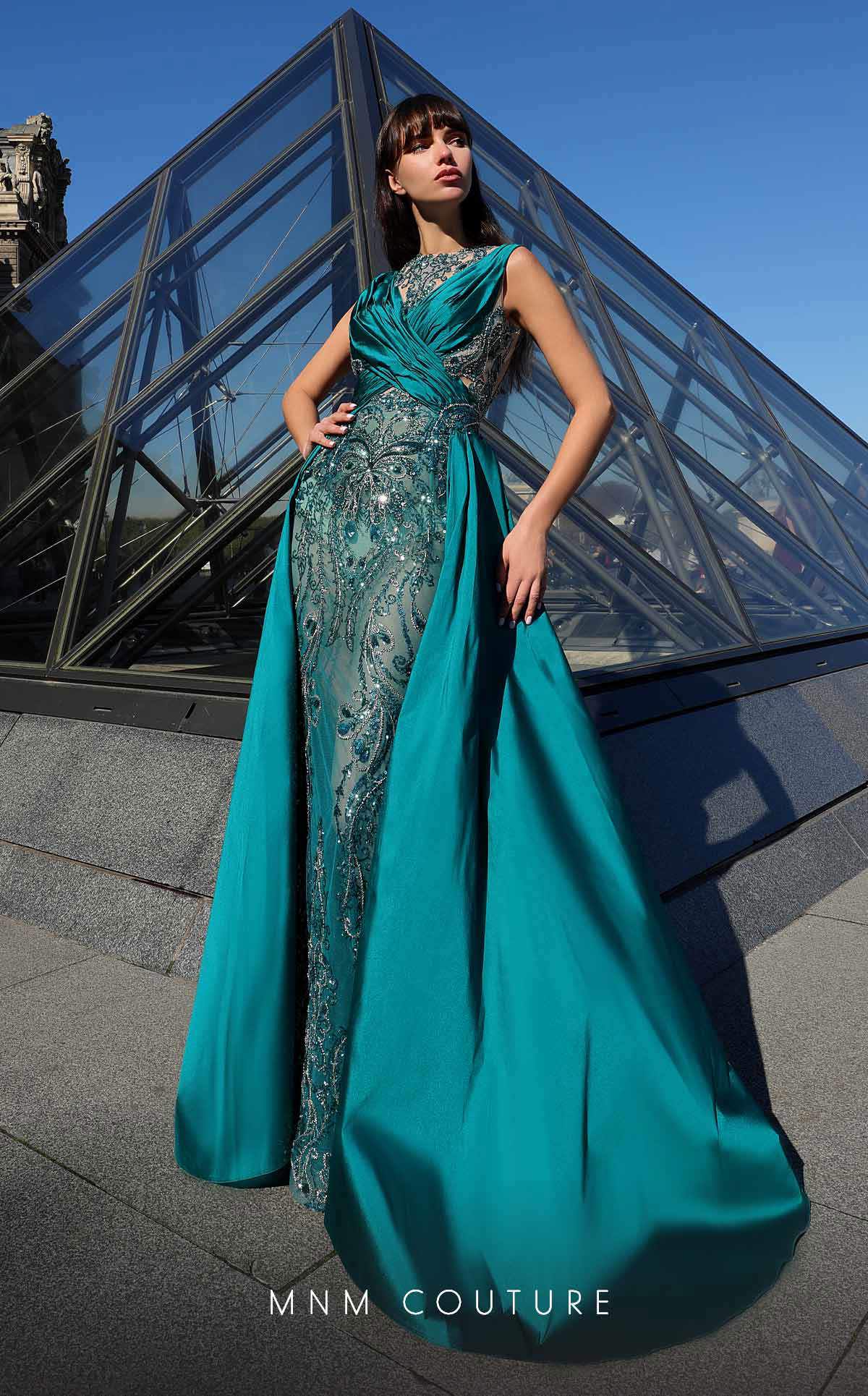 Formal Dresses Long Mermaid Beaded Ruched Formal Evening Dress Petrol