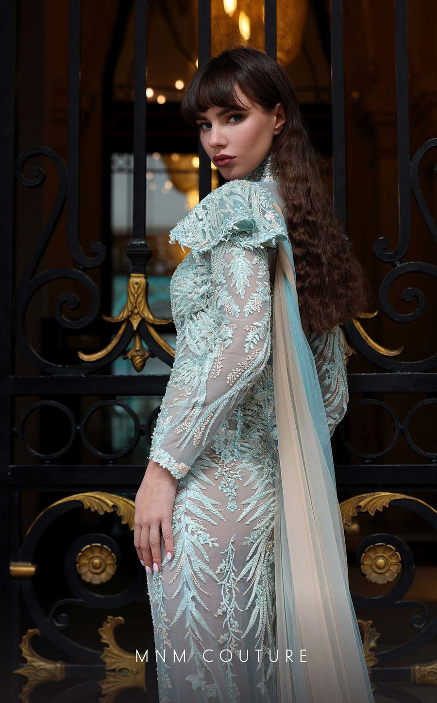 Formal Dresses Long Fitted Evening Gown Beaded Formal Dress Aqua