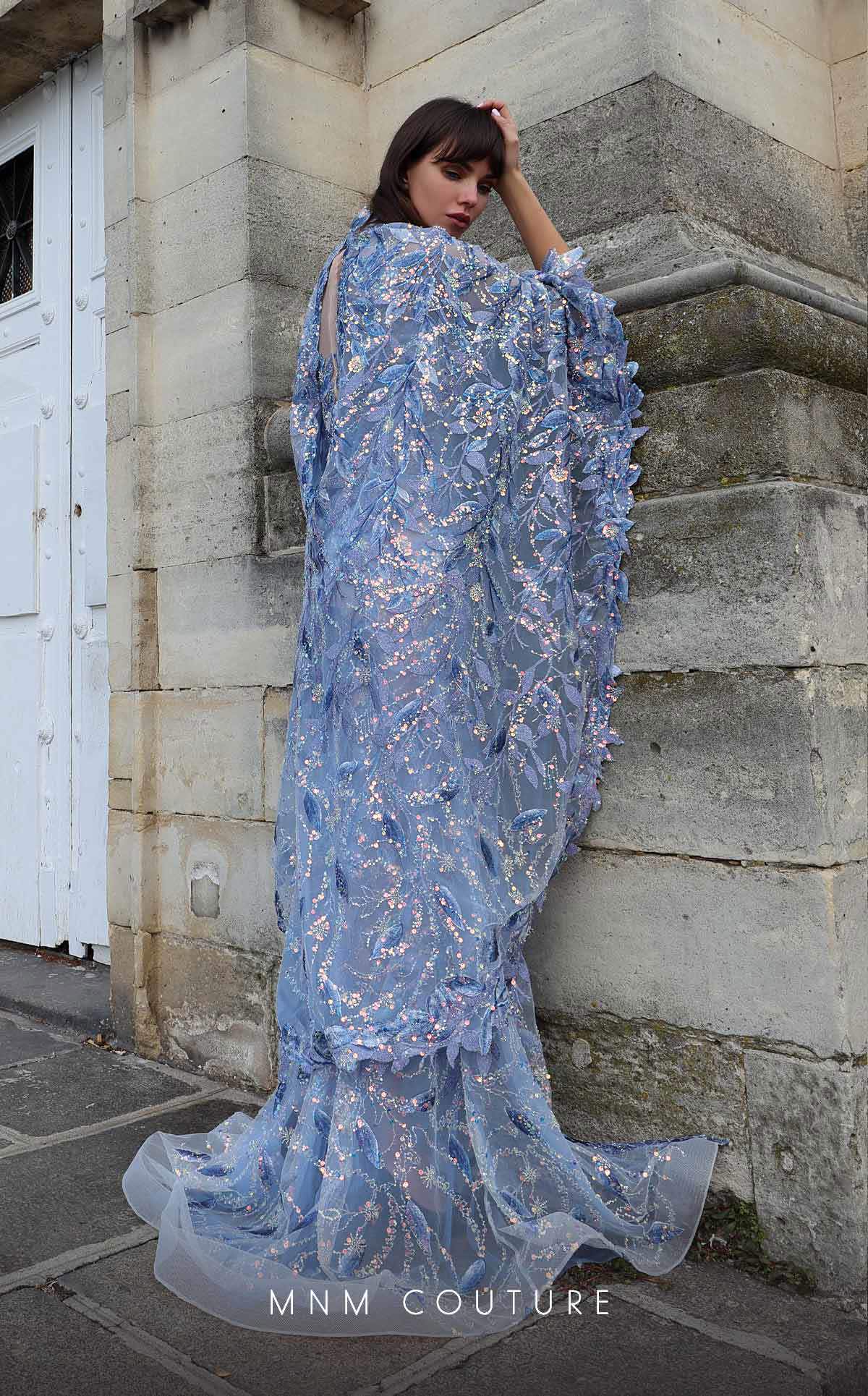 Formal Dresses Long Beaded Slit Formal Evening Dress Blue