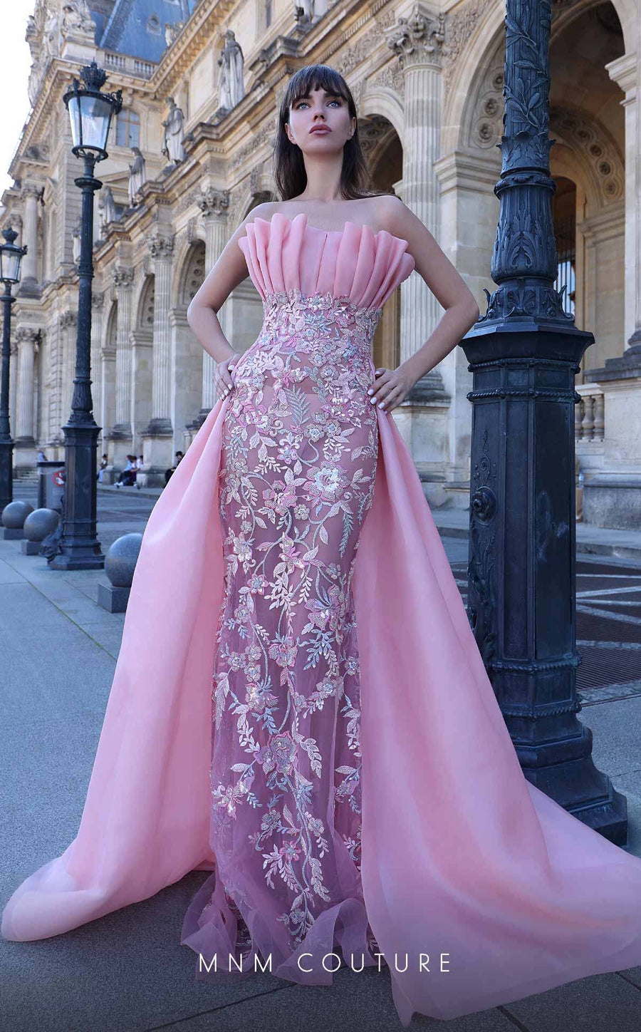 Formal Dresses Fitted Long Formal Pleated Evening Dress Pink