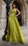 Prom Dresses Long A Line Ruched Slit Formal Prom Dress Pistache