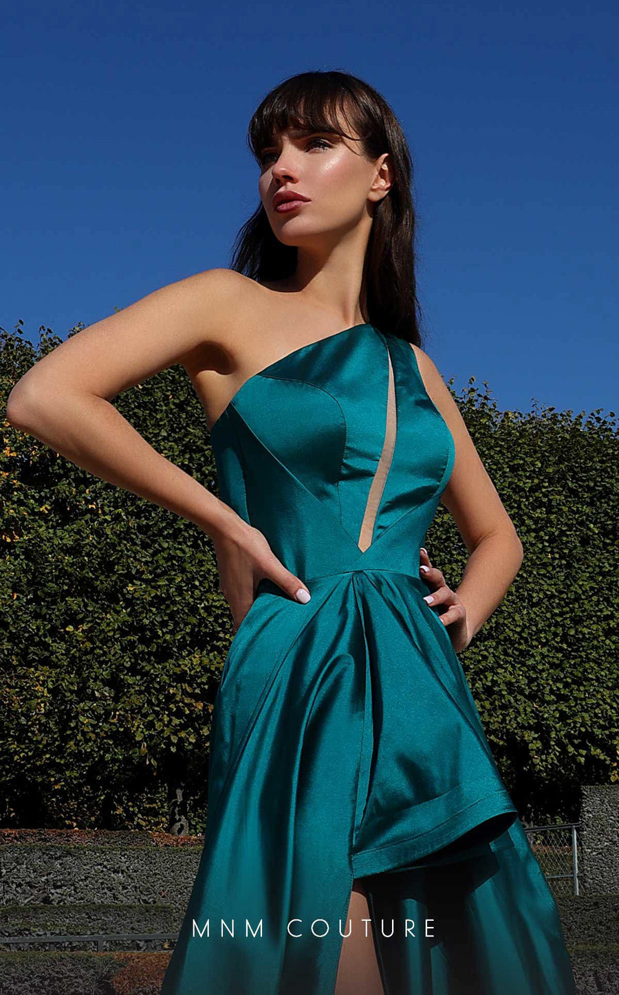 Formal Dresses Long A Line High Slit Formal Evening Dress Petrol