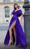 Formal Dresses Fitted Long Slit Overskirt Formal Evening Dress Purple