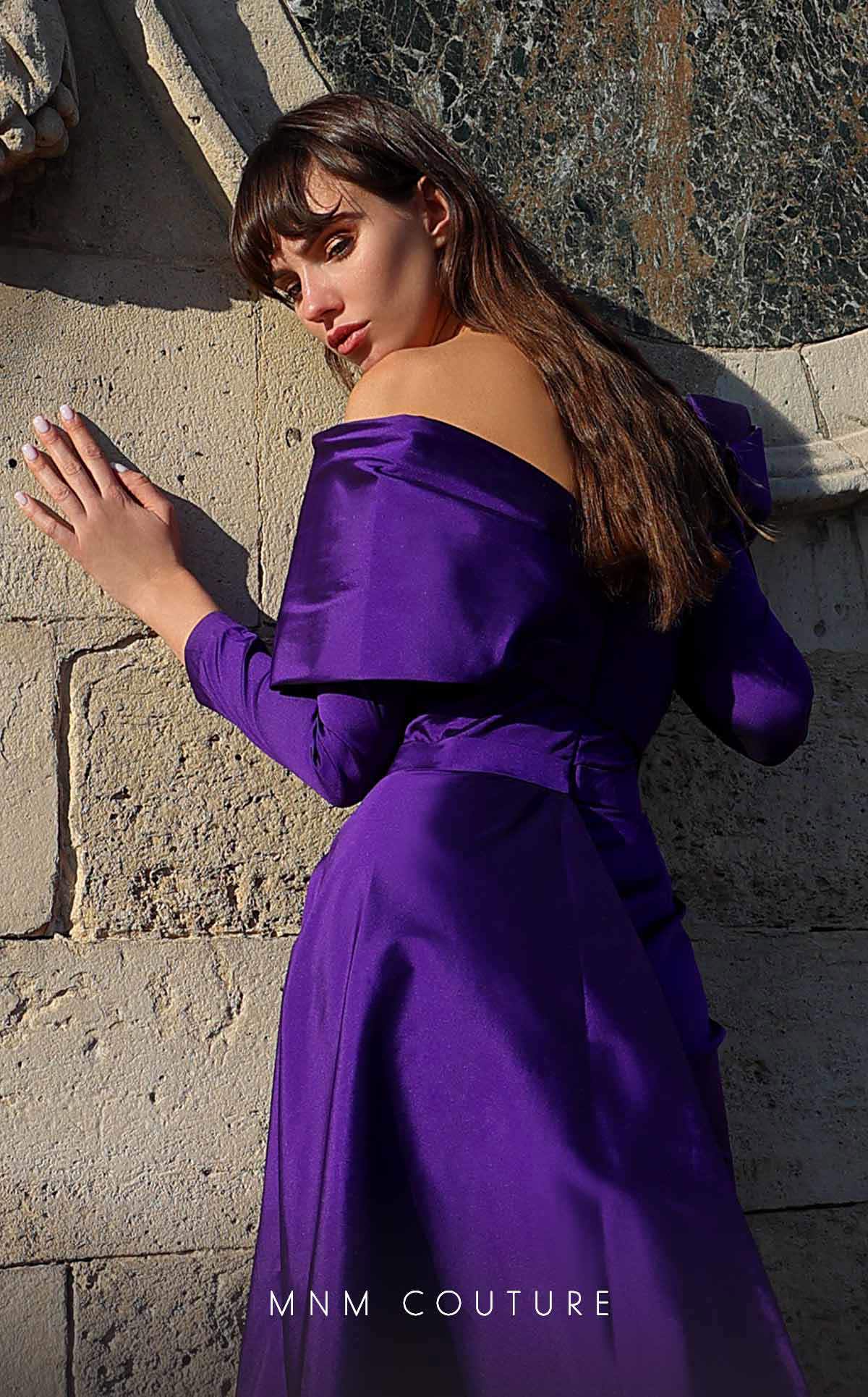 Cocktail Dresses Short Fitted Ruffle Cocktail Dress Purple