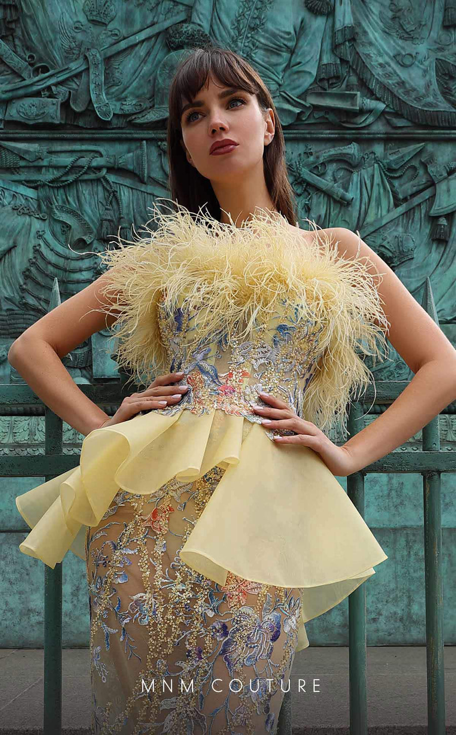 Formal Dresses Long Evening Gown Fitted Floral Sequin Formal Dress Yellow