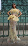 Formal Dresses Long Evening Gown Fitted Floral Sequin Formal Dress Yellow
