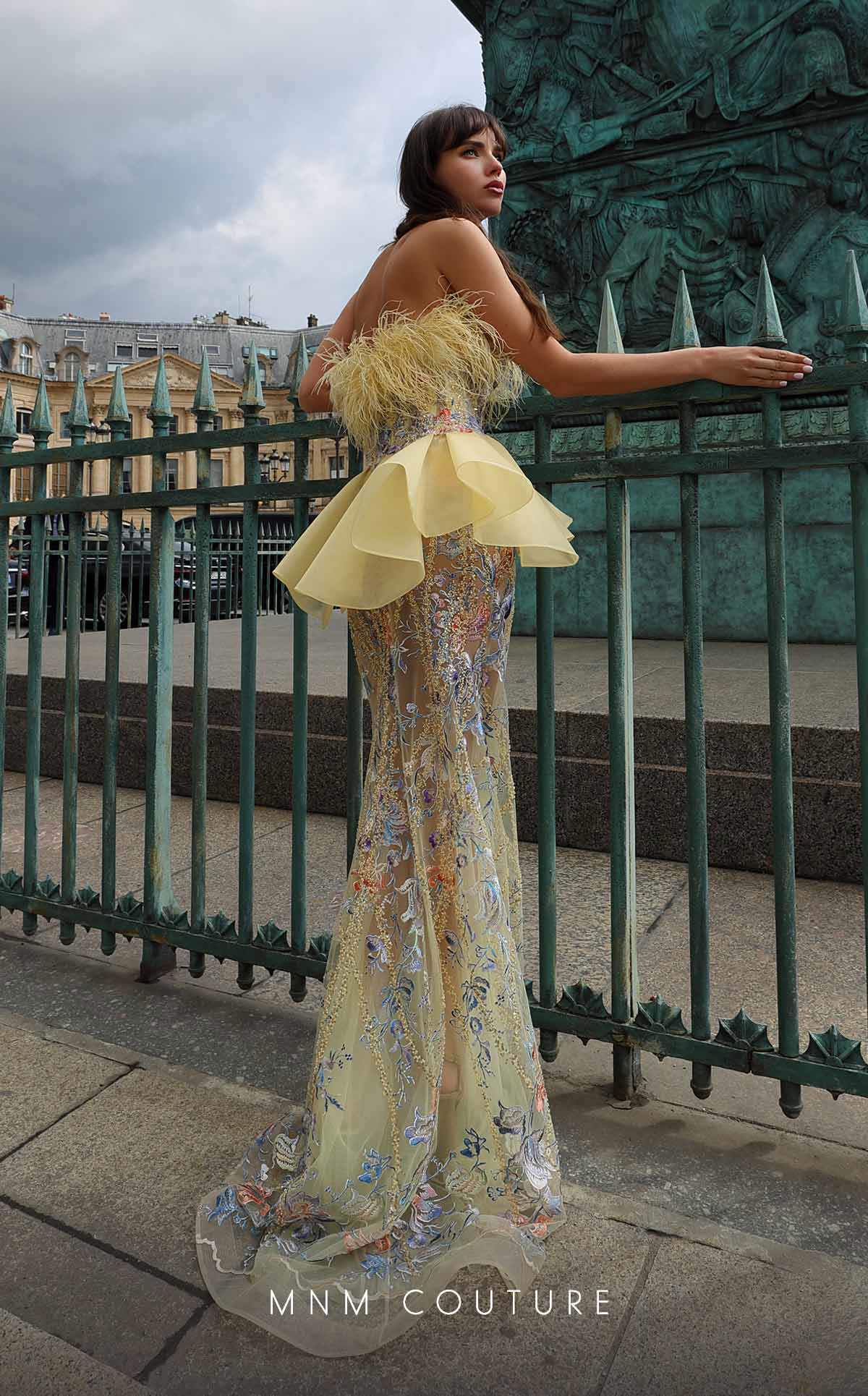 Formal Dresses Long Evening Gown Fitted Floral Sequin Formal Dress Yellow