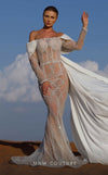 Formal Dresses Beaded Long Mermaid Formal Dress Beige