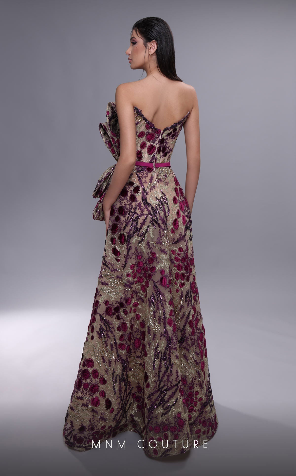 Formal Dresses Long Formal Beaded A Line Evening Dress Beige Fuchsia