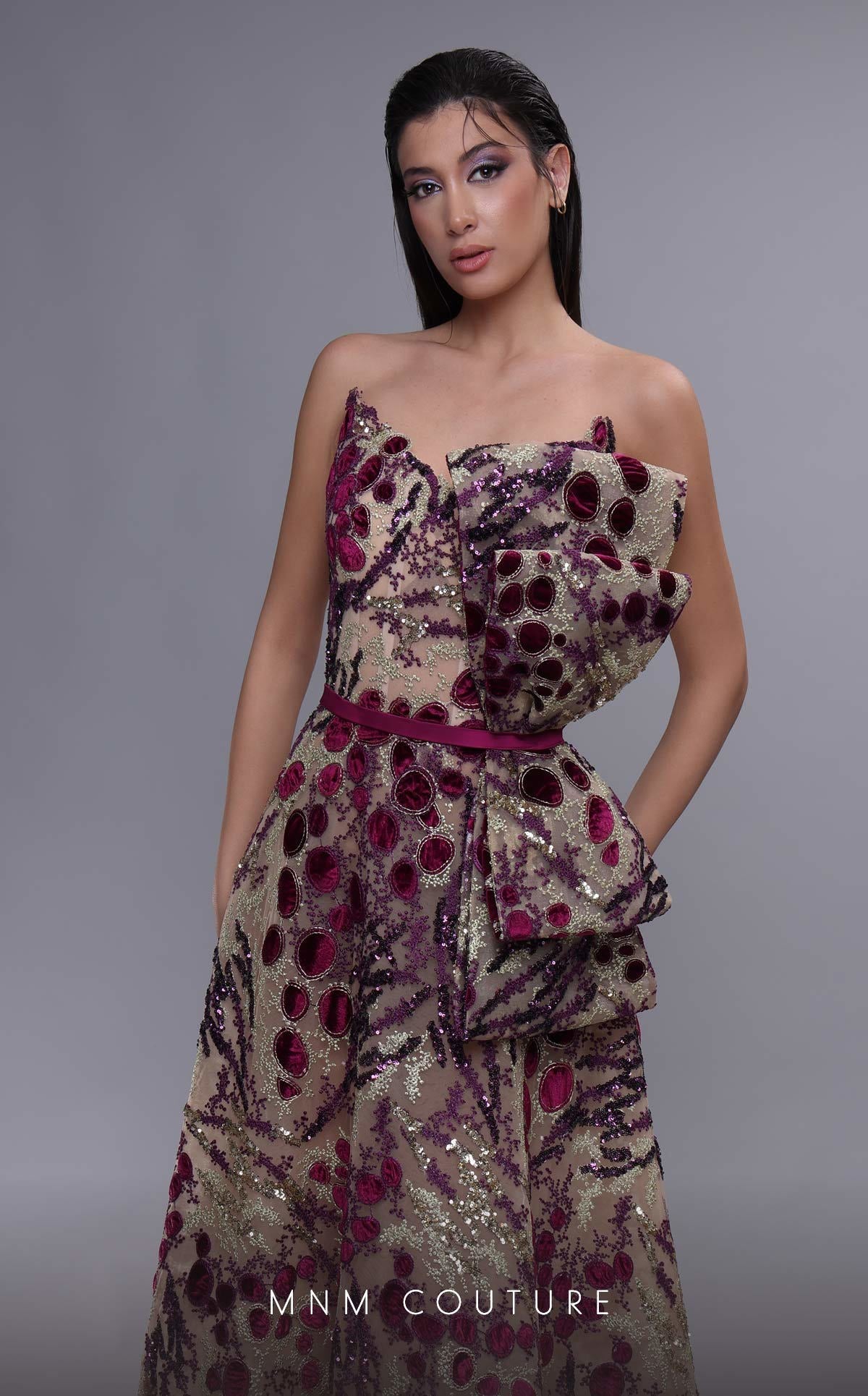 Formal Dresses Long Formal Beaded A Line Evening Dress Beige Fuchsia