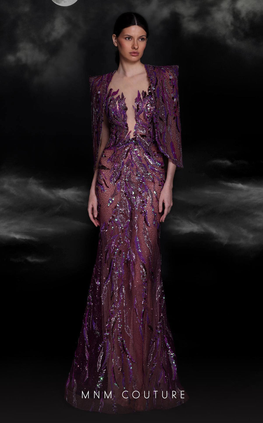 Formal Dresses Long Mermaid Beaded Sequin Evening Formal Dress Purple