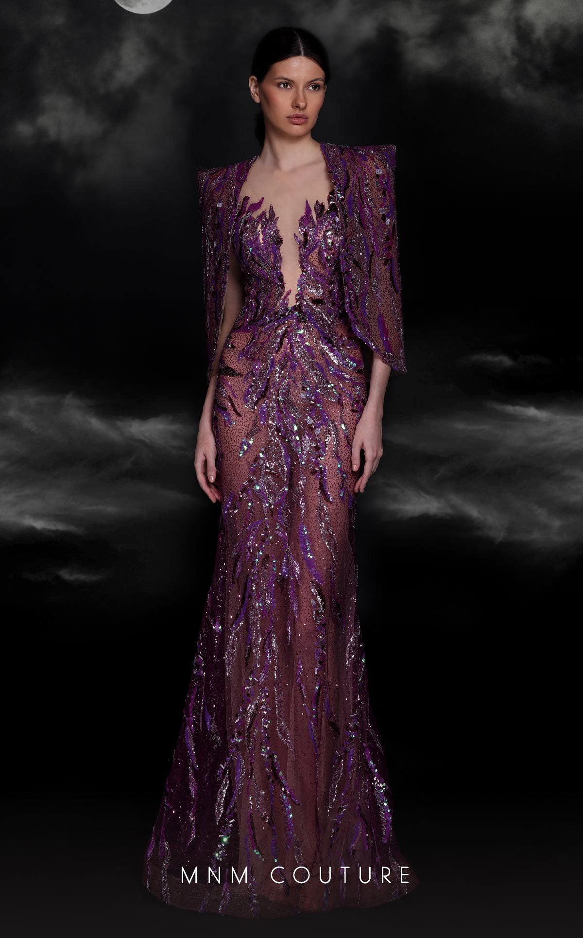 Formal Dresses Long Mermaid Beaded Sequin Evening Formal Dress Purple