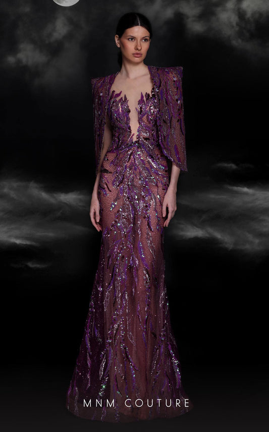 Formal Dresses Long Mermaid Beaded Sequin Evening Formal Dress Purple