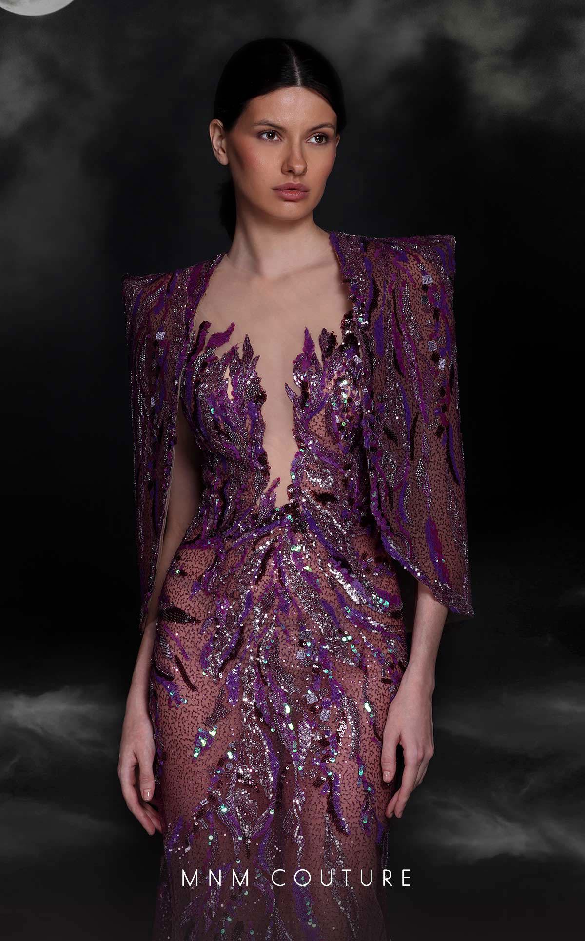 Formal Dresses Long Mermaid Beaded Sequin Evening Formal Dress Purple