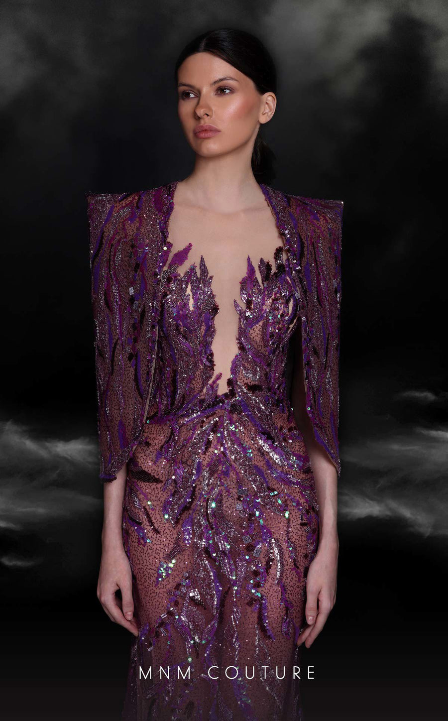 Formal Dresses Long Mermaid Beaded Sequin Evening Formal Dress Purple