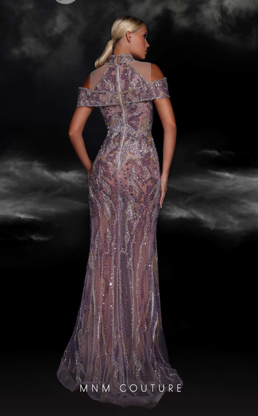 Formal Dresses Beaded Formal Long Fitted Evening Dress Purple