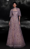 Prom Dresses Prom Beaded Sequin A Line Long Formal Cape Dress Lilac