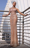 Formal Dresses Beaded Long Formal Fitted Evening Dress Bronze
