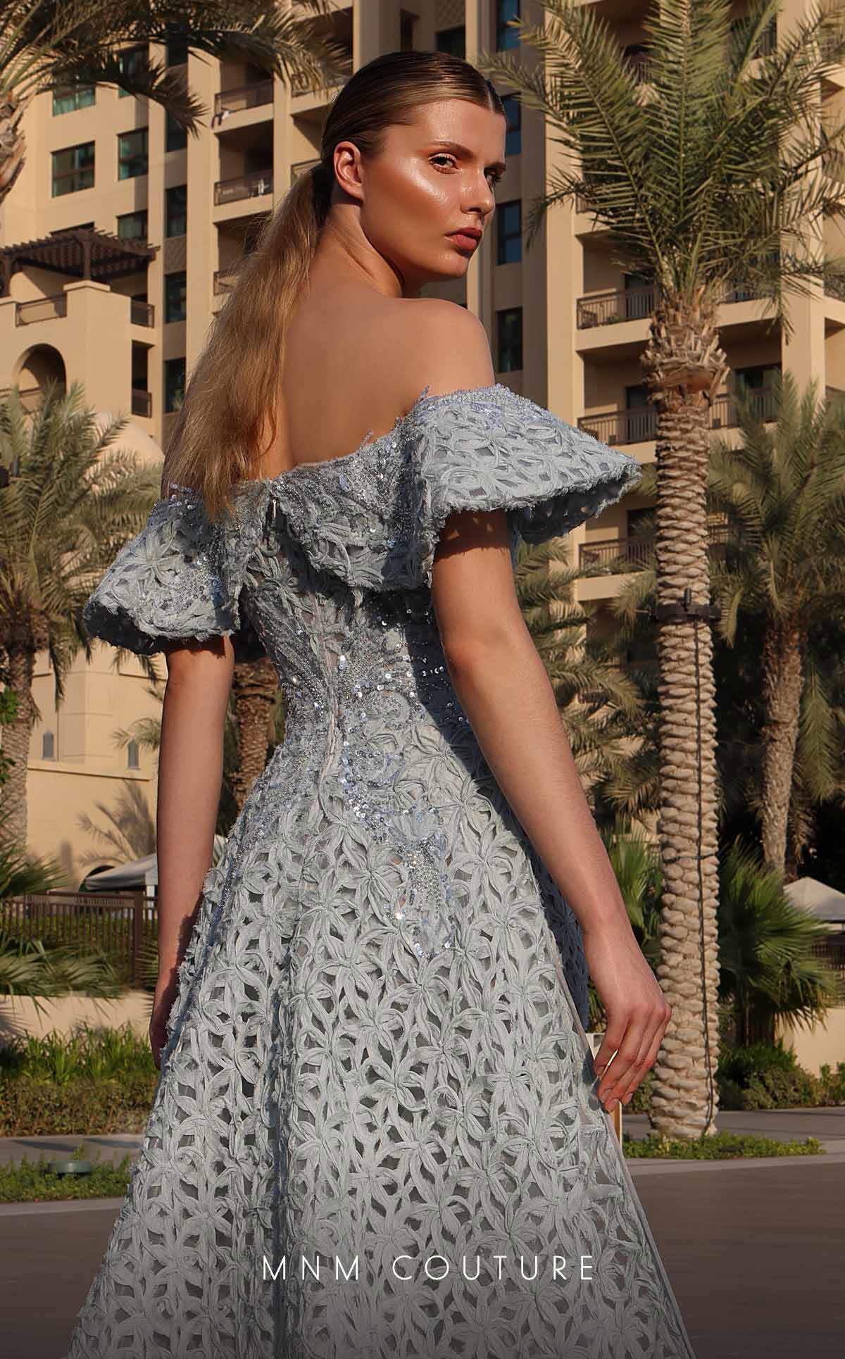 Formal Dresses Beaded Long Formal Lace Evening Prom Dress Blue