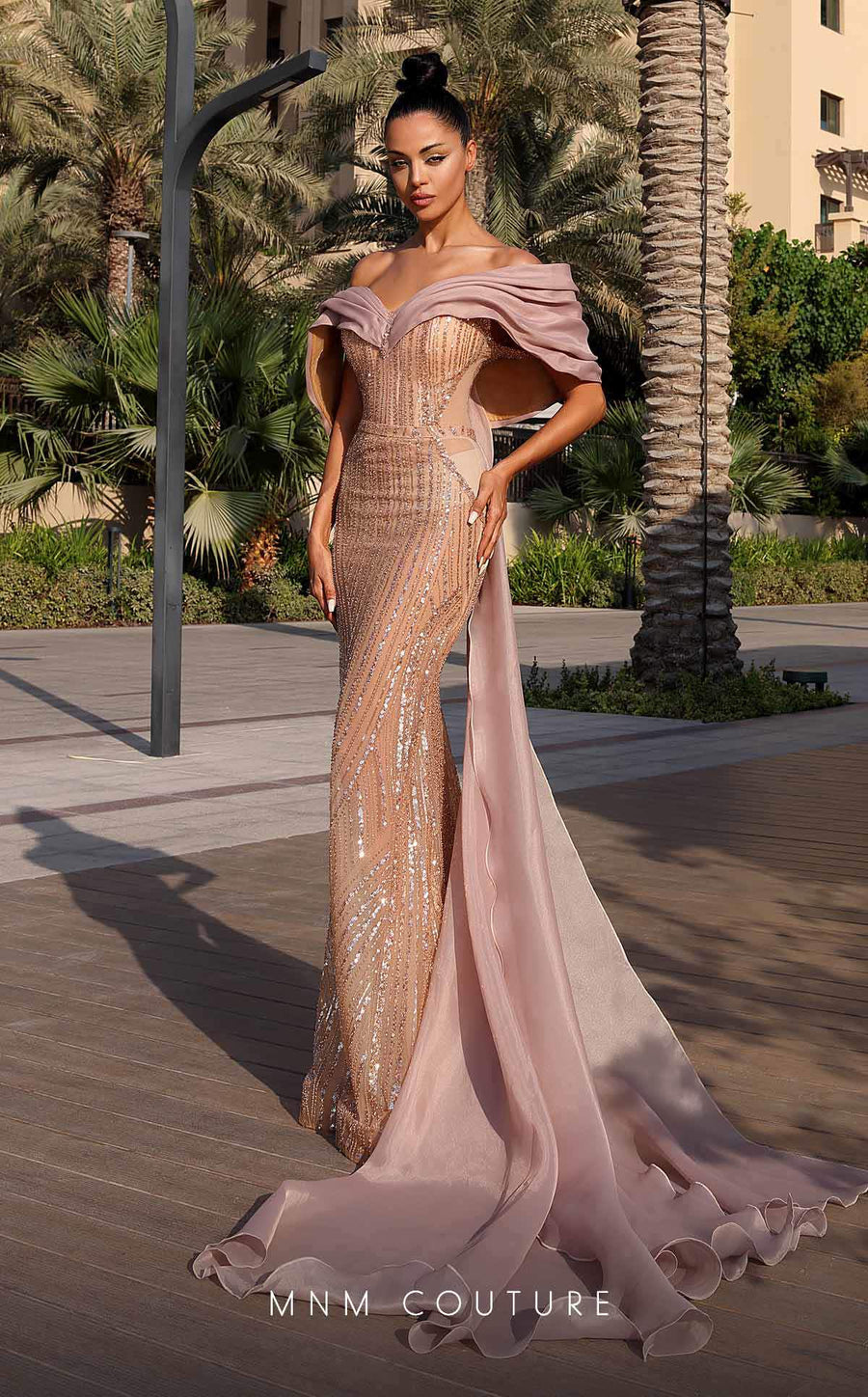 Formal Dresses Long Mermaid Beaded Formal Evening Dress Bronze