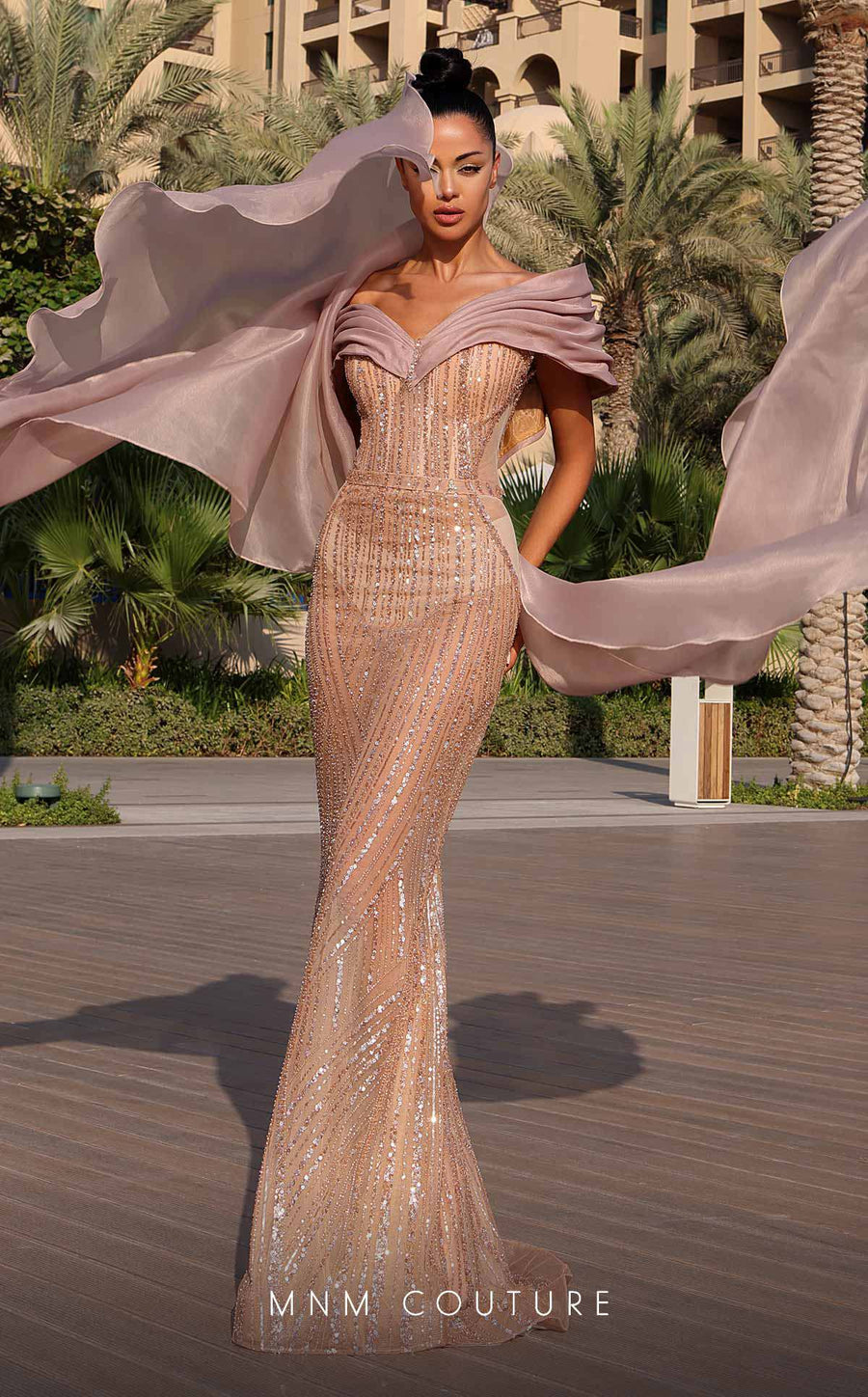 Formal Dresses Long Mermaid Beaded Formal Evening Dress Bronze