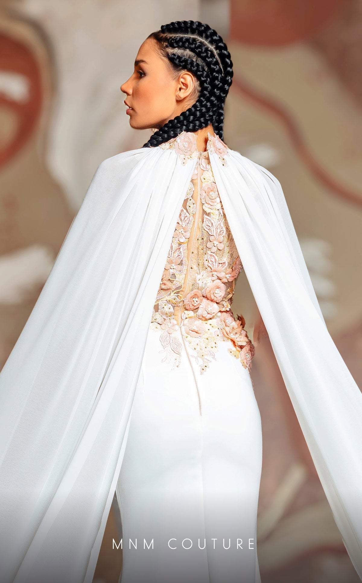 Formal Dresses Fitted Mermaid Long Floral Applique Evening Formal Dress White