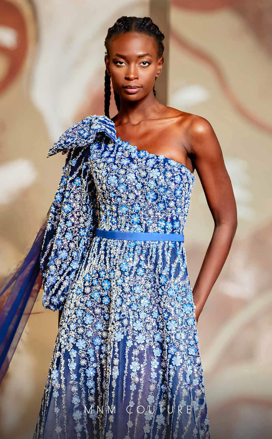 Formal Dresses A Line Floral Long Formal Evening Dress Blue