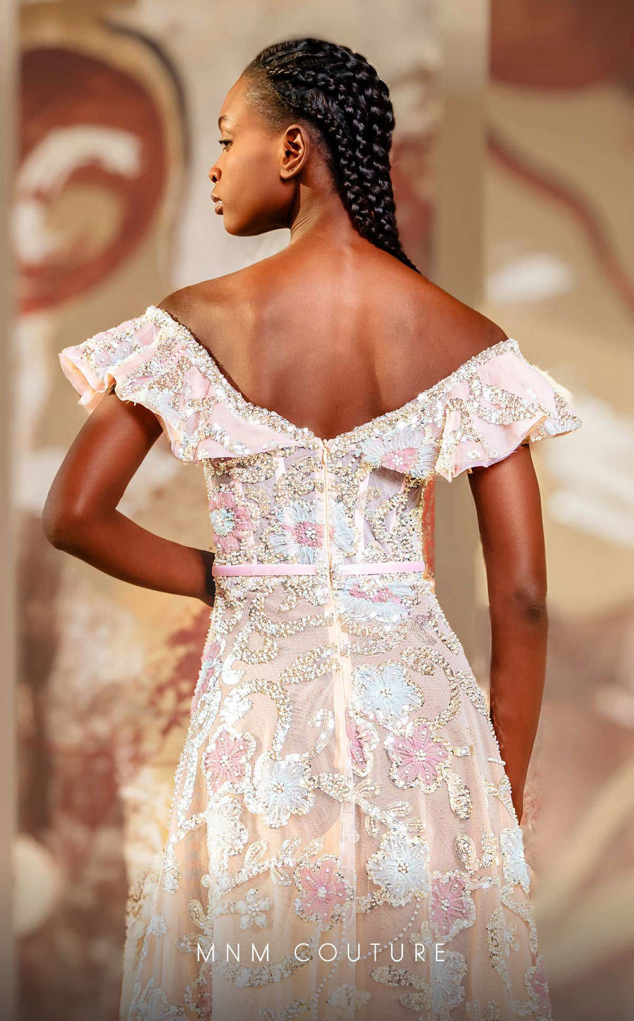 Prom Dresses Long Formal Beaded Sequin Ruffled A Line Prom Dress Pink