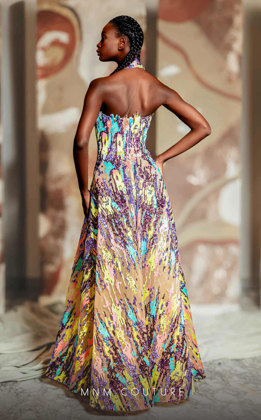 Formal Dresses Long Formal Beaded Lace Applique Sequin Prom Dress Multicolor