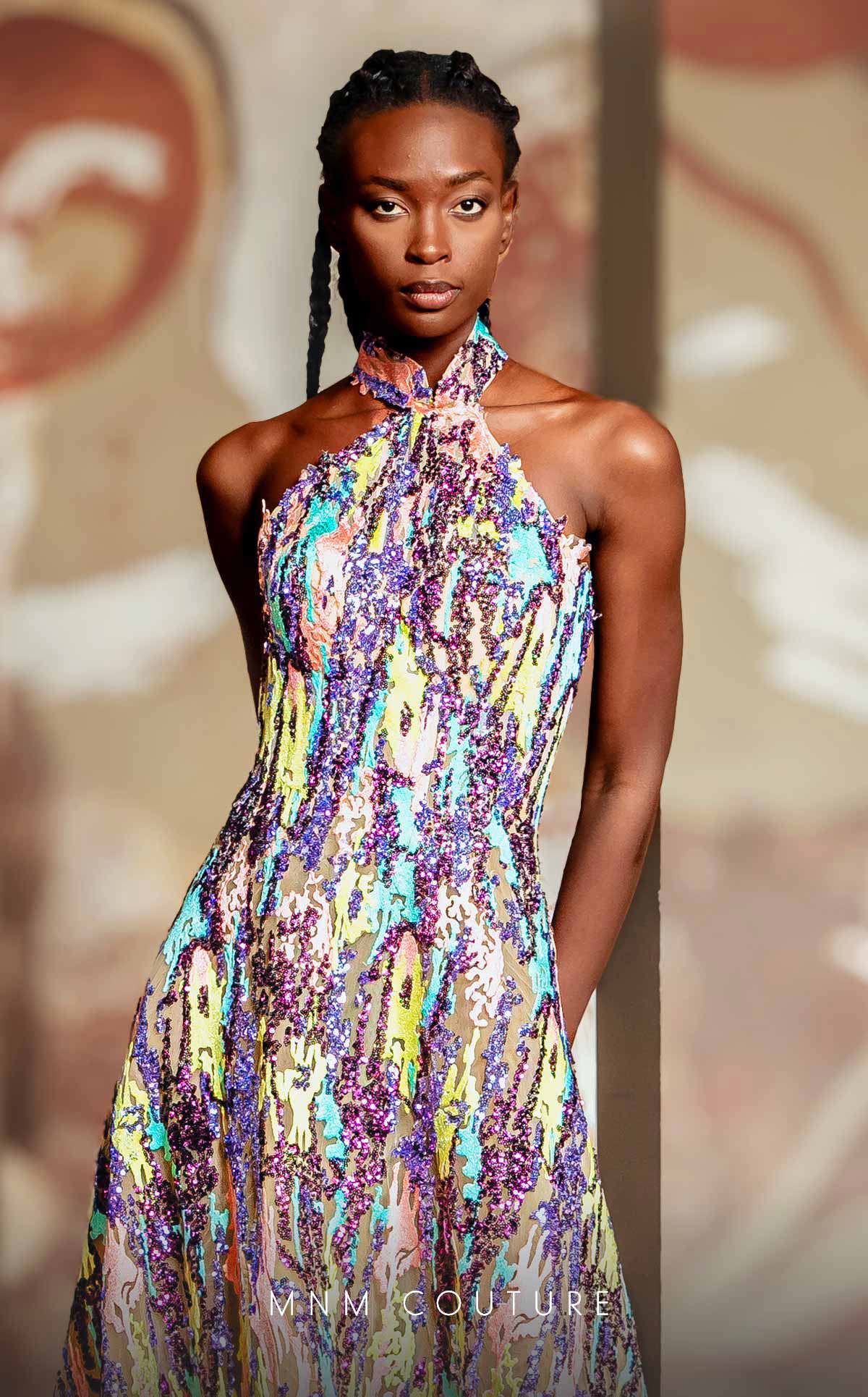 Formal Dresses Long Formal Beaded Lace Applique Sequin Prom Dress Multicolor