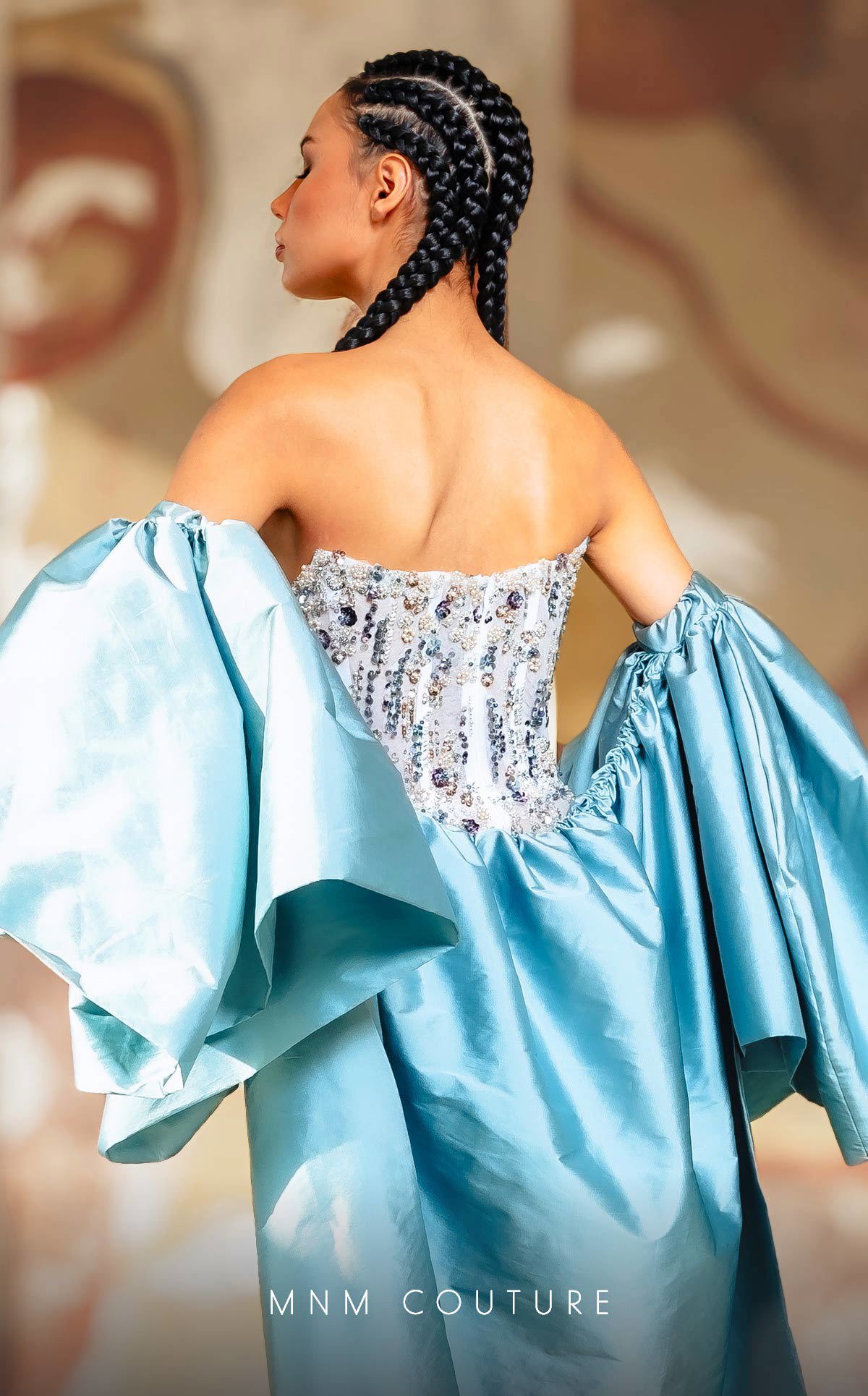 Formal Dresses Beaded Sequin Long Formal Detachable Cape Prom Dress Grey