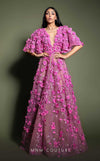 Formal Dresses A Line Long Formal Floral Applique Evening Dress Fuchsia