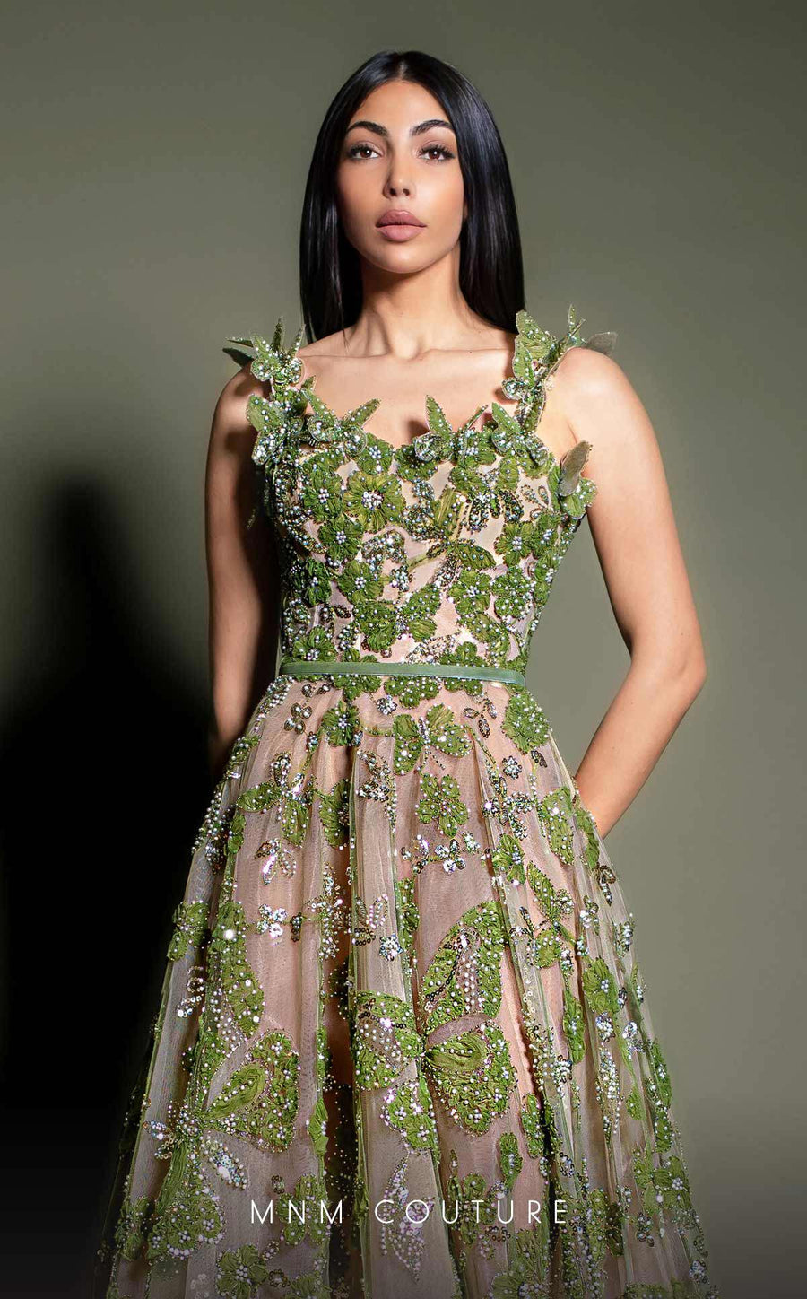 Formal Dresses Beaded Long Formal A Line Prom Dress Green