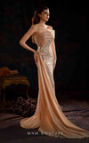 Prom Dresses Fitted Long Formal Beaded Overskirt Prom Dress Beige