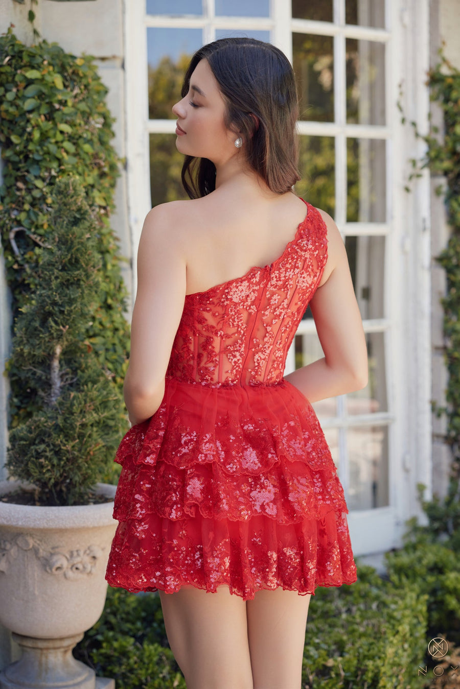 Cocktail Dresses Short  A Line Tiered Cocktail Dress Red