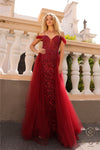 Prom Dresses Formal Long Prom Overlay Gown Burgundy