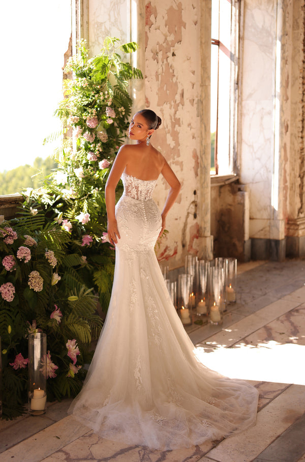 Wedding Dresses Long Mermaid Lace Corset Wedding Dress Ivory/Ivory