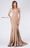 Formal Dresses Fitted Long Formal Mermaid Evening Dress Mocha