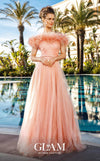 Formal Dresses A Line Long Formal Feather Evening Prom Dress Salmon