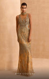 Formal Dresses Long Sequin Beaded Fit Formal Evening Dress  Gold