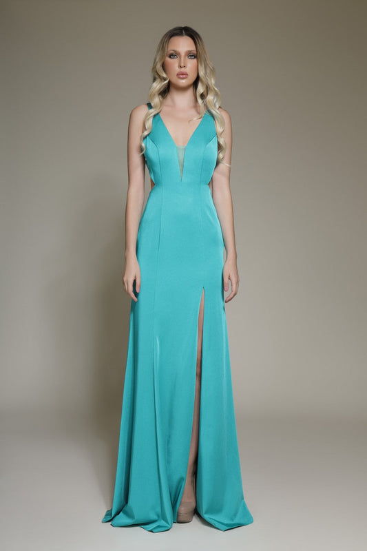 Prom Dresses Long Formal Slit Prom Evening Dress Teal