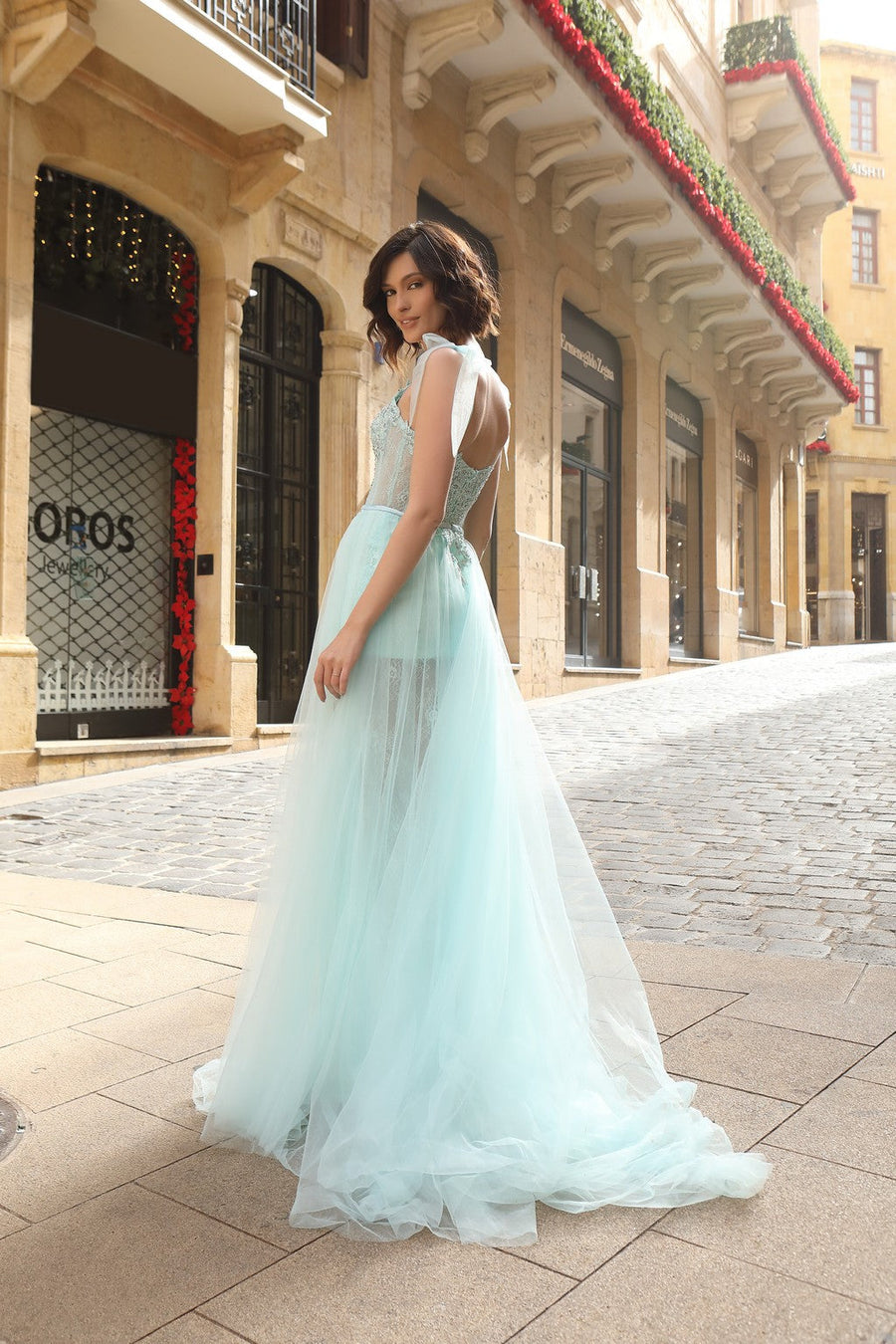 Prom Dresses Long A Line Slit Formal Prom Dress Baby Blue