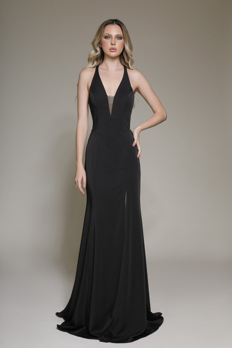 Prom Dresses Long Prom High Slit Formal Evening Dress Black