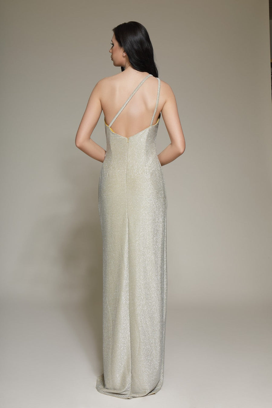 Prom Dresses Long Formal Slit Prom Pleated Dress Mustard