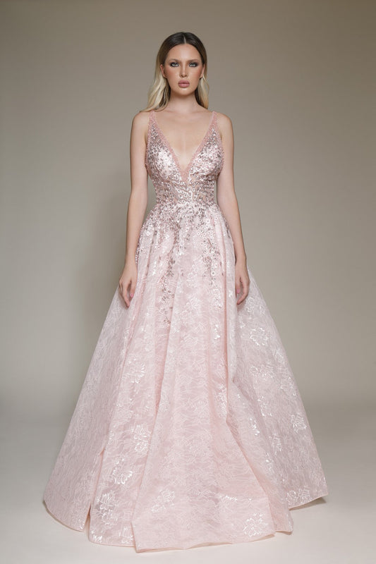 Formal Dresses A Line Long Formal Evening Dress Blush