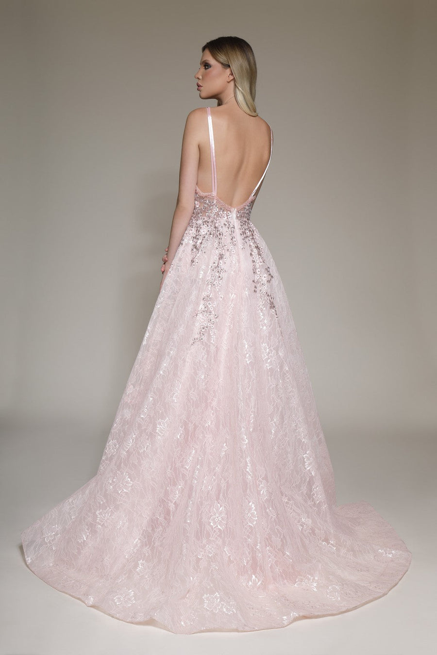 Formal Dresses A Line Long Formal Evening Dress Blush