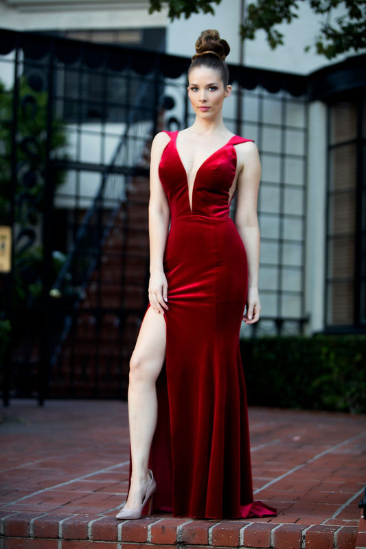 Prom Dresses Long Prom Formal Chic Dress Bordeaux