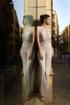 Jumpsuit Long Prom Chic Formal Jumpsuit Beige