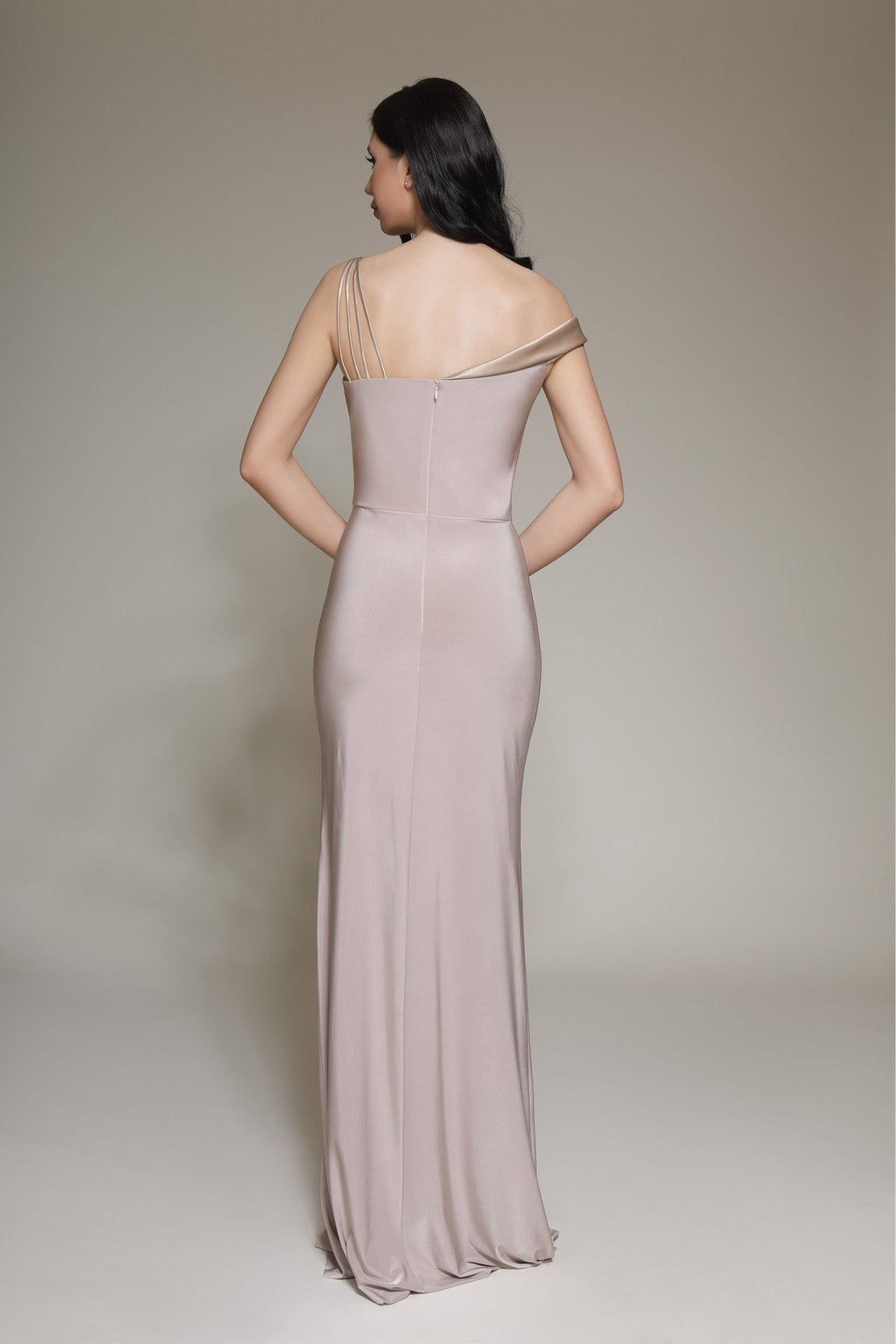 Prom Dresses Formal Long Prom Slit Dress Beige