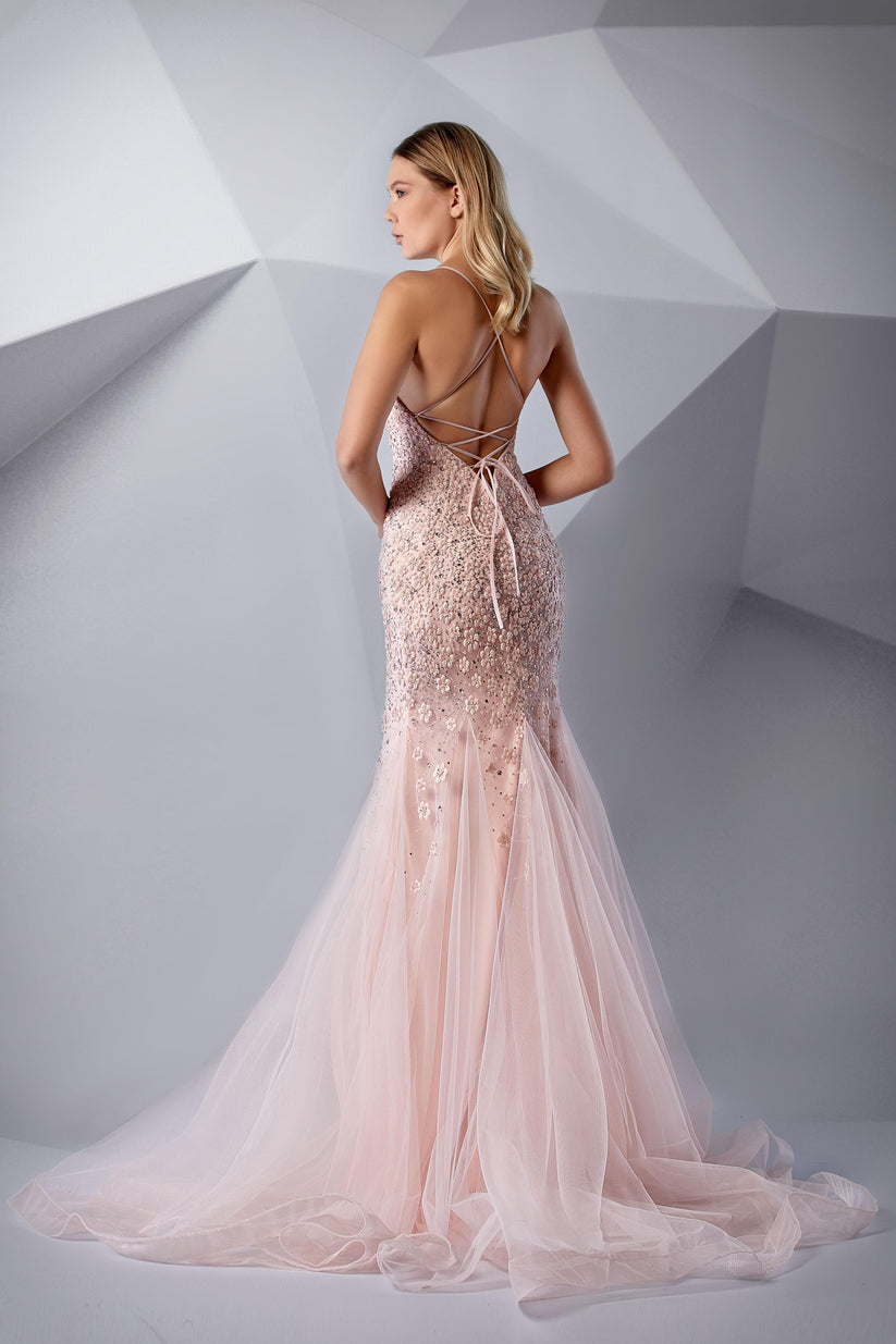 Prom Dresses Long Prom Formal Mermaid Dress Dusty Pink
